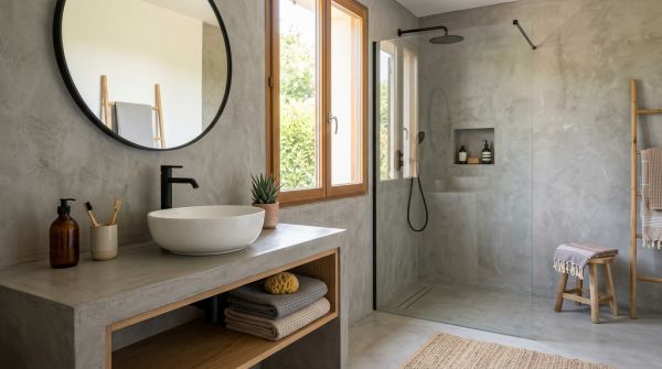 Changements faciles pour une salle de bain en béton ciré esthétique
