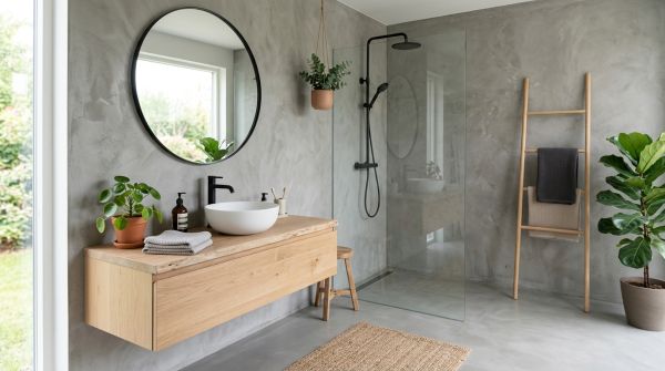 Changements faciles pour une salle de bain en béton ciré esthétique